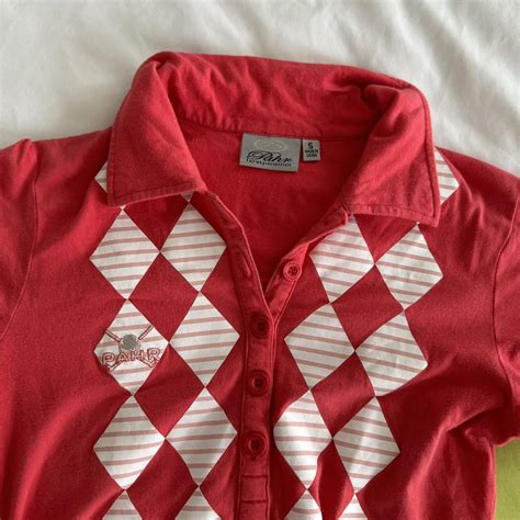 Vintage Pahr Red And White Golf Shirt Perfect Depop