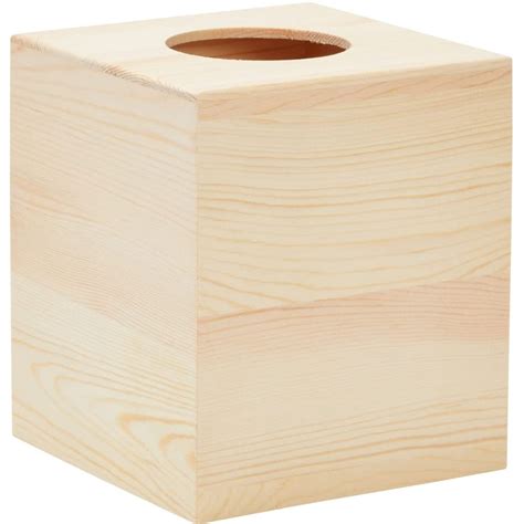 Unfinished Wood Tissue Box Cover for DIY Crafts, Square Wooden Holder ...