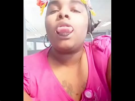 At Work Showing Her Long Tongue XVIDEOS