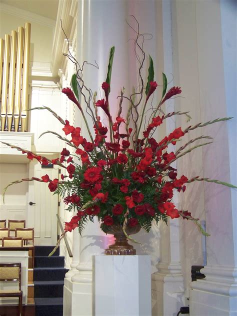 Pentecost Red Flower Arrangements Large Floral Arrangements Alter