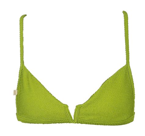 Sutiã Biquíni Decote V Texturizado Verde Ilha Bikini