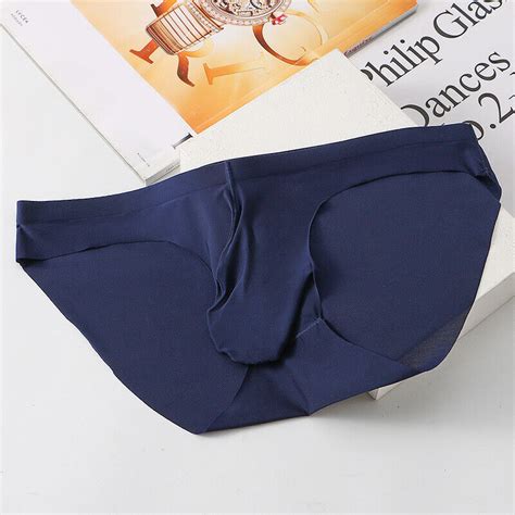 Mens Ice Silk Briefs Sexy Low Waist Bikini Panties Pouch Breathable Underwear Ebay
