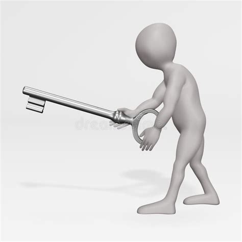 render  character  key stock illustration illustration  door