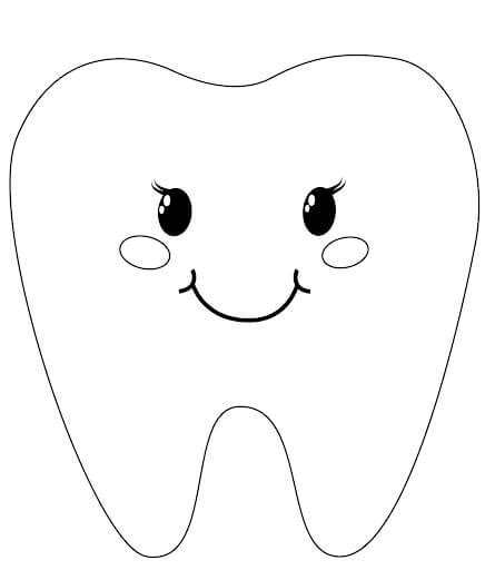 Desenho De Dente Feliz Para Colorir - Desenho De Dente Feliz Para Colorir