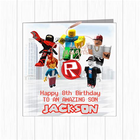 Buy Personalised Roblox Birthday Card Age Name Son Grandson Nephew