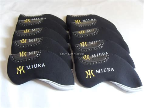 NEW 10PCS BLACK NEOPRENE MIURA GOLF IRON HEADCOVERS HEAD COVERS CLUB