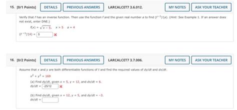 Solved Verify That F Has An Inverse Function Then Use The