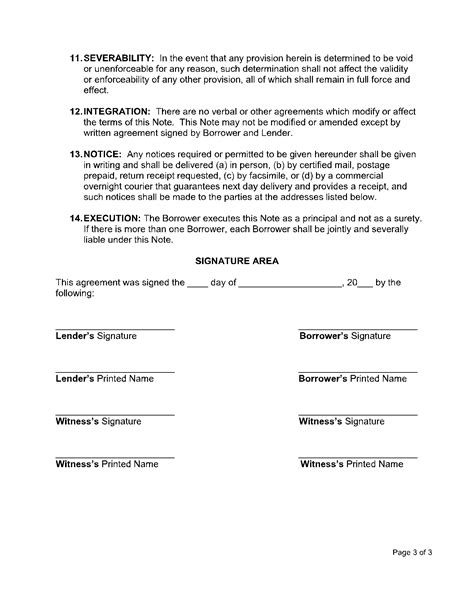 Promissory Note Template Texas