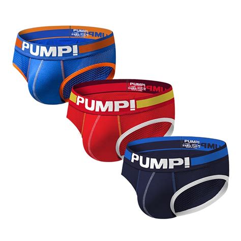 PUMP 3pcs Kit Algodão Macio Roupa Íntima Masculina Sexy Cuecas Masculinas Novos Biquíni Gay 3