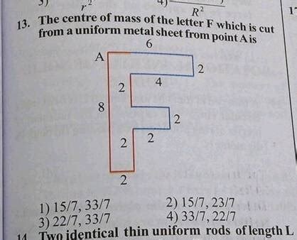 Find The Centre Of Mass Of The Letter F Which Cut From A Uniform Metal