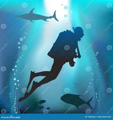 Scuba Diving Vector Stock Vector Illustration Of Tropical 12962444