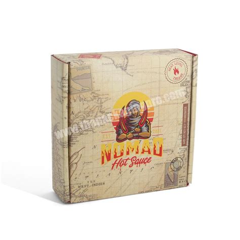 Custom Cardboard Empty Hot Sauce Glass Jar Bottles Packaging Box