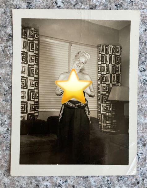 Vintage C S Original Mature NUDE Photograph Elegant Beautiful Blonde Standing In Living Room