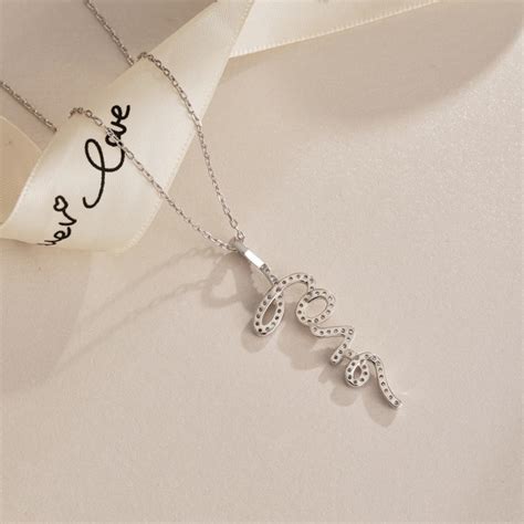 Сребърно колие LOVE — Паладиум