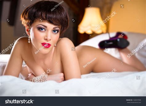 Naked Brunette Lying Bed Stock Photo 104037599 Shutterstock