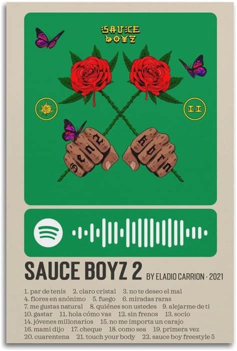 Amazon QZTOYS Eladio Carrión Sauce Boyz 2Canvas Wall Art Funky Bar