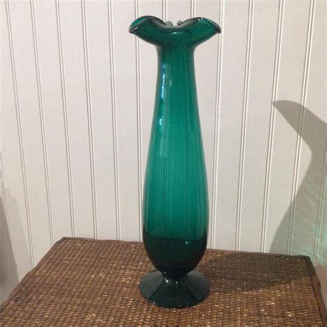 Vintage Teal Glass Vase Stylish Home Decor Lighting And Accessories