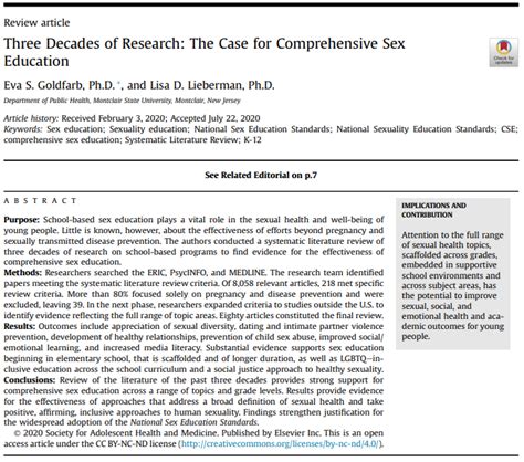 Article Spotlight Three Decades Of Research The Case For Comprehensive Sex Education Oregon