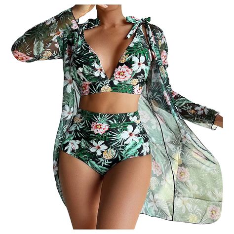 Hbyjlzyg High Waisted Piece Bikini Sets For Women With Padded Floral
