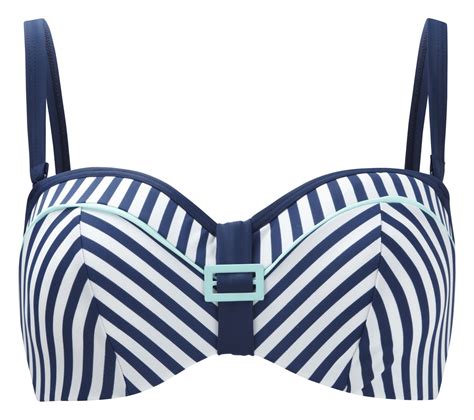 Moulded Bandeau Bikini Top Lucille Nautical Stripe
