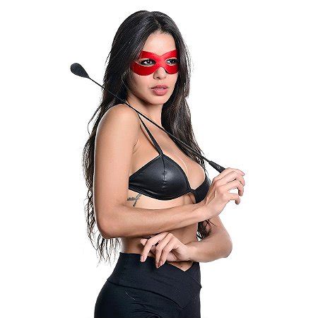 Kit Tiazinha Máscara e Chibata Vermelho Sex Shop Online Entrega Discreta Fruto Proibido