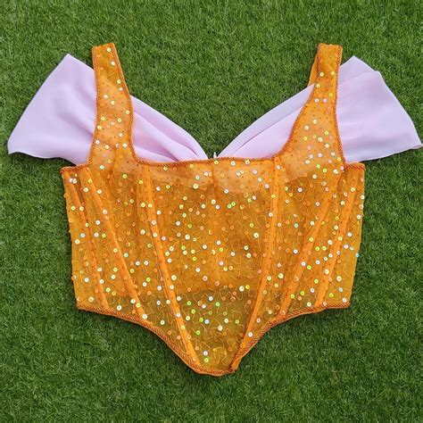 Dyspnea Pussy Posse Tangerine Beaded Corset Bright Depop
