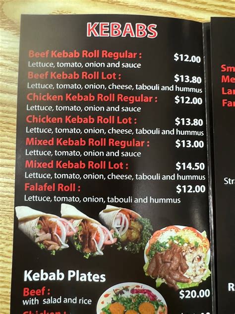 Menu at Grabba Kebab, Quakers Hill restaurant, Quakers Hill