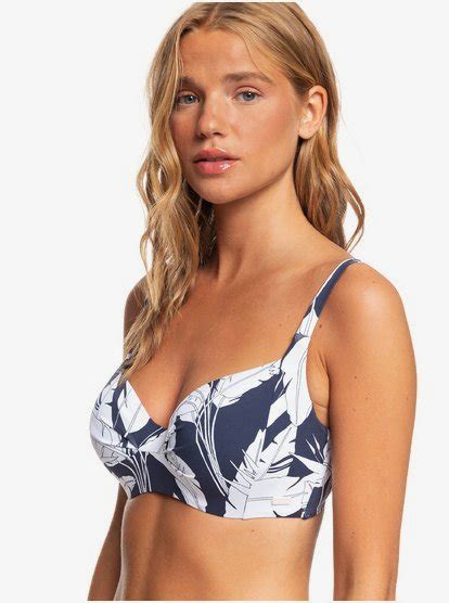 Printed Beach Classics D Cup Underwired Bra Bikini Top Roxy