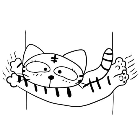 Premium Vector Cat Cartoon Doodle Kawaii Anime Coloring Page Cute Illustration Drawing