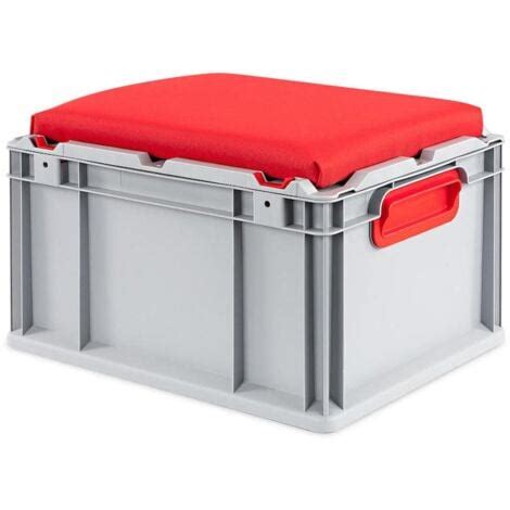 Bac Euro NextGen Seat Box Rouge HxLxP 36 5x40x60cm 65 litres Poignées