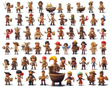 premium photo isolated npc characters  game desiign reference