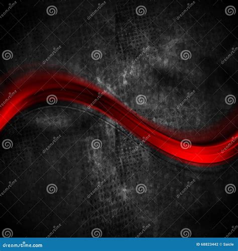 La Suavidad Roja Empañó La Onda En Fondo Negro Del Grunge Ilustración