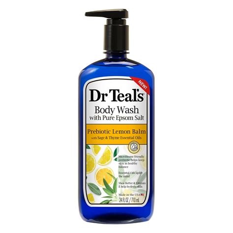 Dr Teal's Body Wash with Pure Epsom Salt - Prebiotic Lemon Balm - Shop Body wash at H-E-B