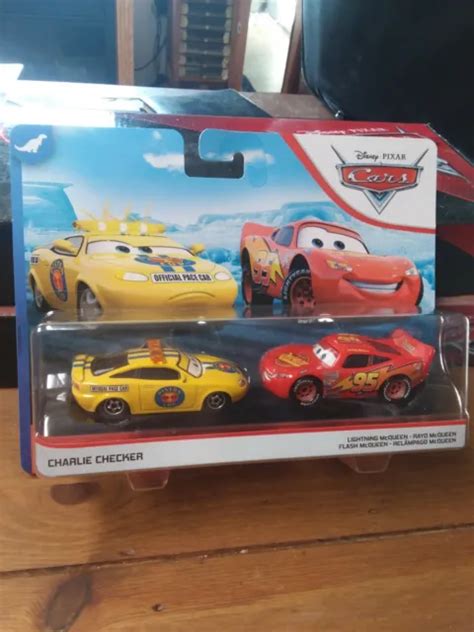 Disney Pixar Cars Charlie Checker And Lightning Mcqueen 2 Pack Dinoco 400 £802 Picclick Uk