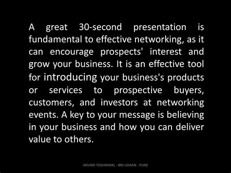 30 seconds presenation bni | PPTX
