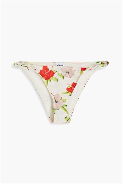 GANNI Tief sitzendes Bikini Höschen mit Print und Twist Detail an der Vorderseite THE OUTNET