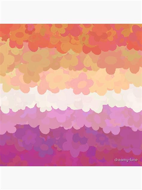 Floral Lesbian Pride Flag Poster For Sale By Dreamy Lune Redbubble