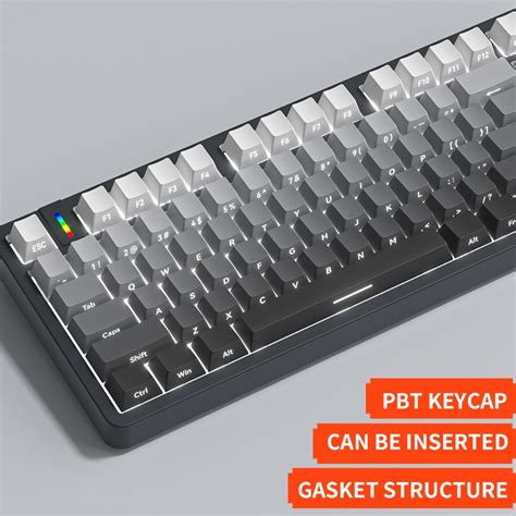 Furycube G Gasket Hot Swappable Wired Side Engraved Mechanical Keyboard Grey Vibe Gaming