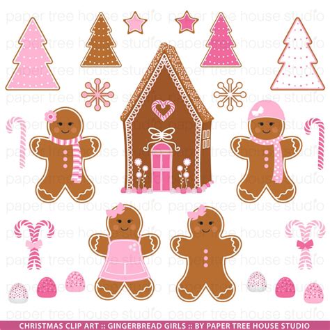 Gingerbread Clip Art Pink Gingerbread Clipart Gingerbread House Clip