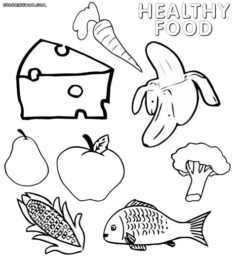 Healthy Food Coloring Pages Coloring Nation