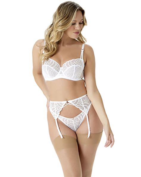 Fiesta Suspender White Sparkle Lingerie Sets Gossard