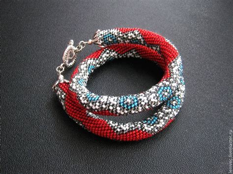 Жгут из бисера Рождественский, красный жгут, колье, узоры в интернет ...