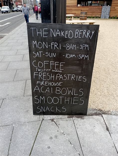 Menu At The Naked Berry Cafe Dublin Arran St E