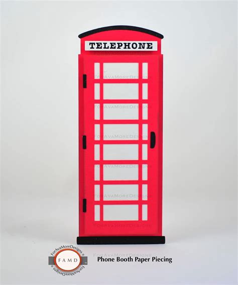 Phone Booth Paper Piecing Svg Digital Die Cut Pattern Set For Card