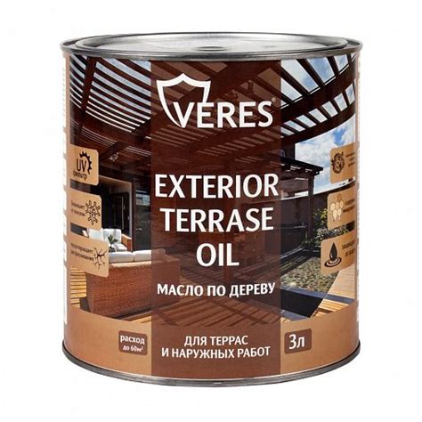 Масло для дерева Veres Exterior Terrase Oil, 3 л, дуб цена - купить в ...