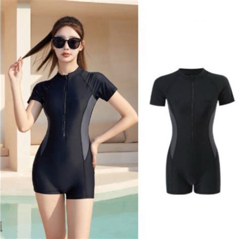 Bikini One Piece Swimsuit With Gray Zipper Available Shopee Philippines