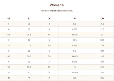 Women's Olukai Size Chart – Hays Co. Outfitters