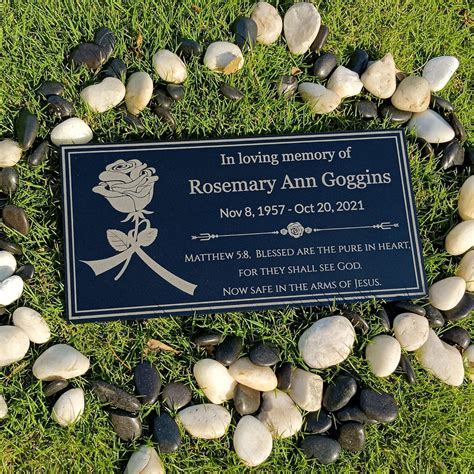 Personalized Memorial Stone, Headstone, Outdoor Memorial Plaque, Flat
