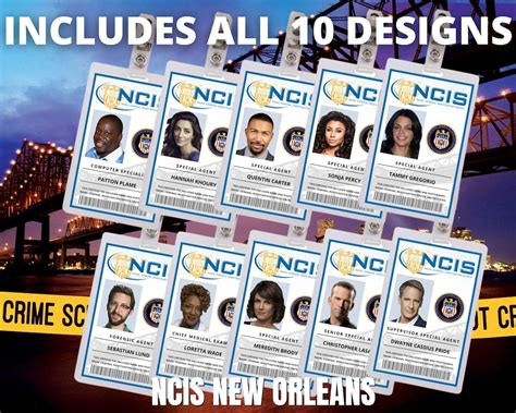 Printable Ncis New Orleans Id Card Collection X10 Ncis New Orleans Cosplay Id Badge Name