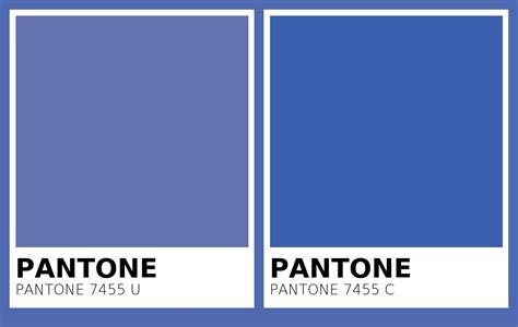 Color PANTONE 7455 U Vs PANTONE 7455 C Side By Side